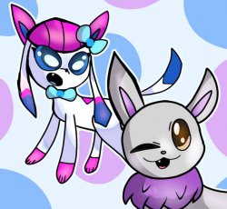 sylceon and mewvee drawn by empressvee Meme Template