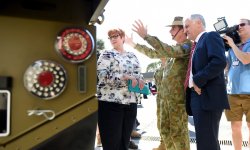 Aust Army General Angus Campbell with PM Turnbull and MINDEF Meme Template