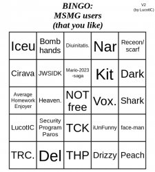 MSMG Users Bingo Meme Template