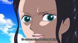 Nico Robin “It’s embarrassing as a human being!” Meme Template