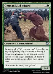 German mud wizard MTG card Meme Template