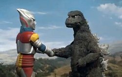Godzilla makes a friend Meme Template