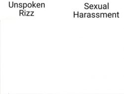 Unspoken Rizz vs sexual harassment Meme Template