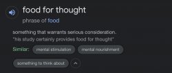 Food for thought definition Meme Template
