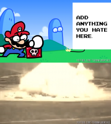 Angry speedrunner mario Meme Template