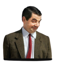 Mr bean smirk transparent Meme Template