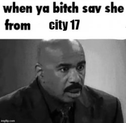 when ya bitch say she from city 17 Meme Template