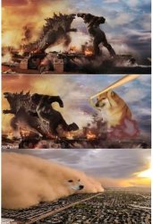 Godzilla Dog Storme Meme Template