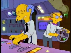 Mr. Burns and Mr. Smithers Running The Power Plant Themselves Meme Template