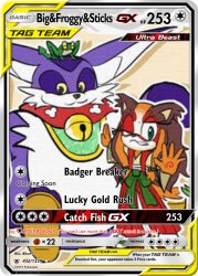 Edo Big the Cat & Froggy & Sticks the Badger GX Tag Team Meme Template