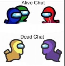 Among us dead chat vs alive chat Meme Template