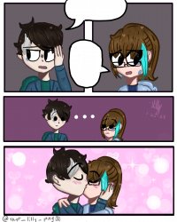 Two shy people kissing Meme Template