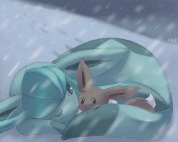 Glaceon and Eevee Meme Template