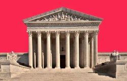 Supreme Court with red background Meme Template