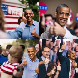Slobama cheers and gives three thumbs up to Jemy’s Taylor Swift- Meme Template