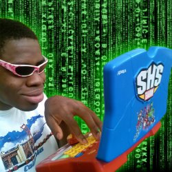 Hackerman with matrix background Meme Template