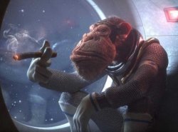 Space monkey smoking cigar Meme Template
