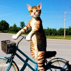 Cat on a bike Meme Template