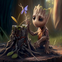 smolgroot playing with butterfly Meme Template