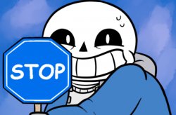 Sans with Stop Sign Meme Template