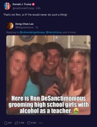 trump suggests desantis is a groomer Meme Template