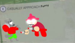 Casually approach furry Meme Template