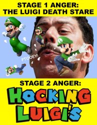 Stage 2 Anger Hocking Luigis' Meme Meme Template