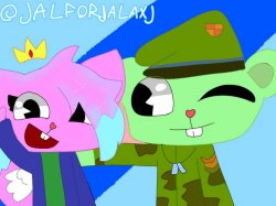 flippy x kitty drawn by jal/bli Meme Template