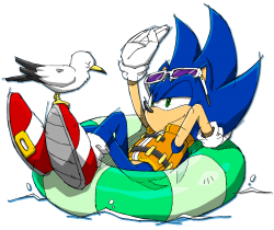 Sonic the Hedgehog & Seagull (Summer) Meme Template