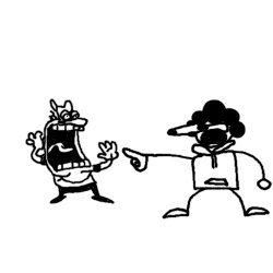 peppino and bush head screaming at eachother Meme Template