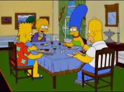 Adult Simpson Family Dinner Meme Template