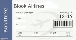 Blook Airlines Boarding Pass Meme Template