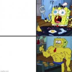 weak spongebob vs strong spongebob Meme Template