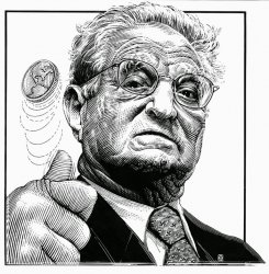 Soros drawing 2 coin Meme Template