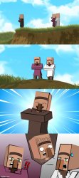 Element Animation Minecraft Villager but anime Meme Template
