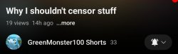 Why I shouldn't censor stuff Meme Template