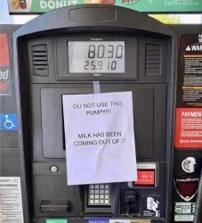 Milk in gas pump Meme Template