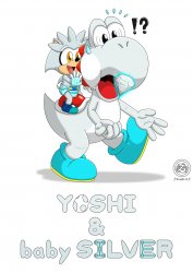 White Yoshi & baby Silver Meme Template