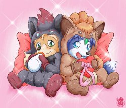 baby Fox & baby Fox Girl with Zorula & Vulpix Costume Meme Template