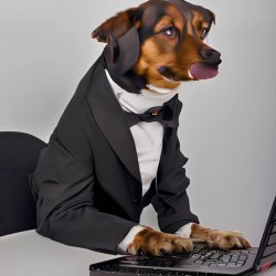 Dog working on PC Meme Template