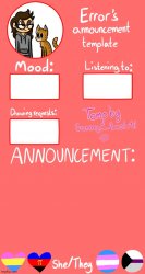 Error's Announcement Template Meme Template