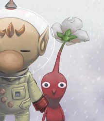 Red Pikmin & Olimar Meme Template