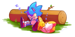 Classic Sonic & Classic Tails Sleeping Meme Template