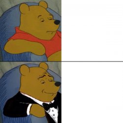 Regular and tuxedo Winnie the Pooh (uncropped) Meme Template