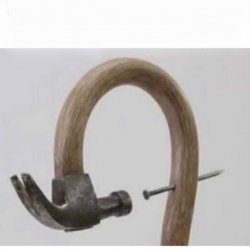 Hammer nailing itself Meme Template