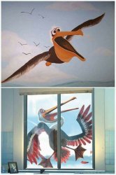 bird fly and stuck in window Meme Template