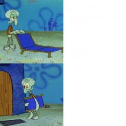 reversed squidward Meme Template