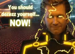 Clu says you should derezz yourself... NOW! Meme Template