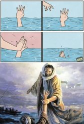 Drowning man saved Meme Template