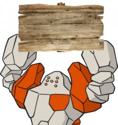 Regirock with a sign Meme Template